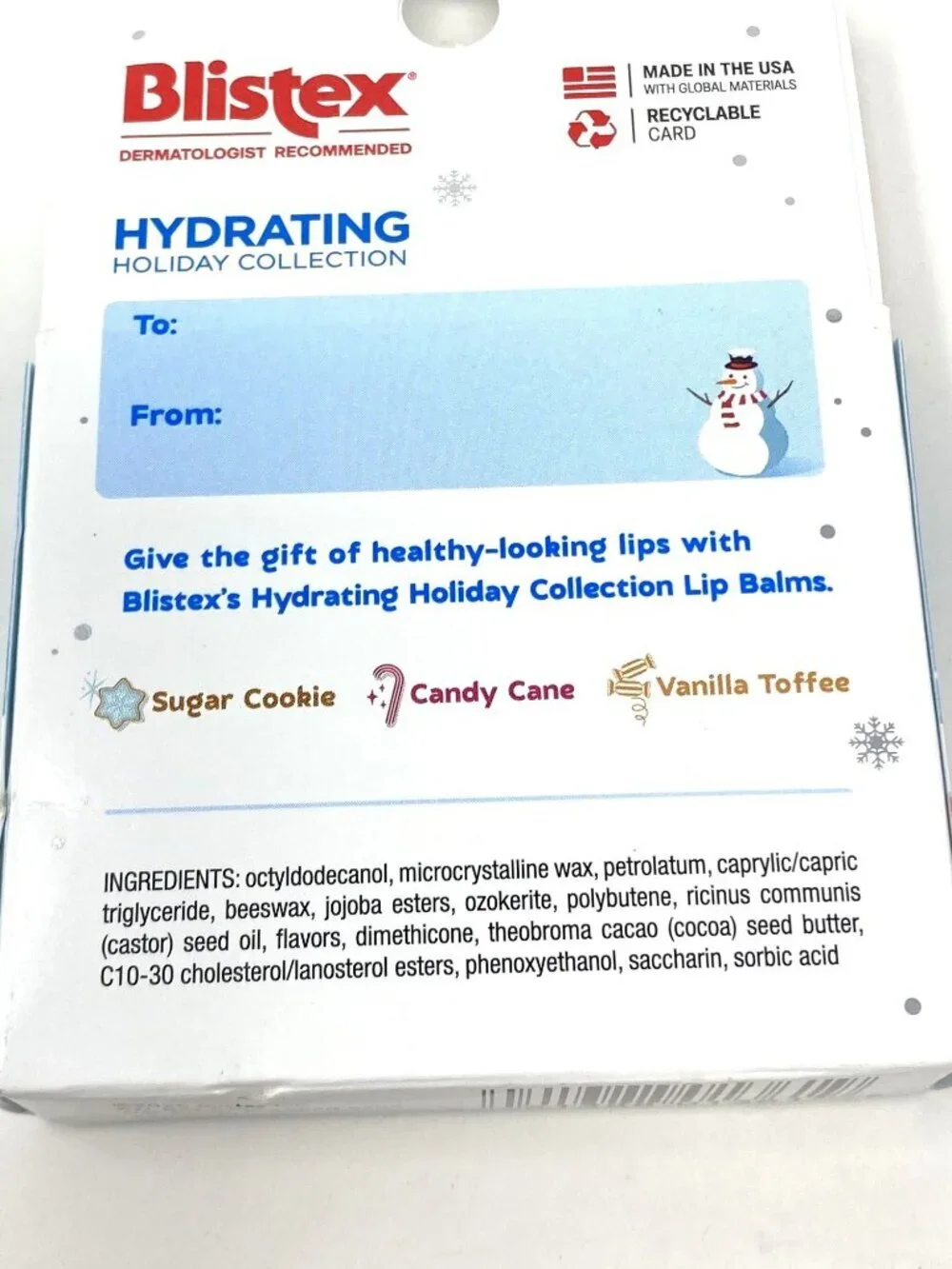 Blistex Hydrating Lip Balm Holiday Flavors Limited Edition 0.15oz/ 4 Pack